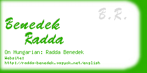 benedek radda business card